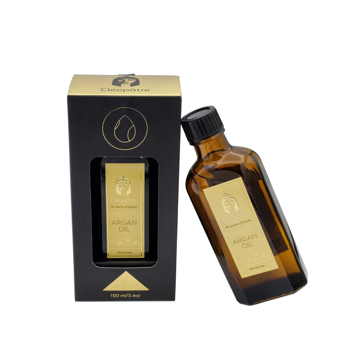 שמן ארגן לשיער "קלאופטרי" על רקע לבן