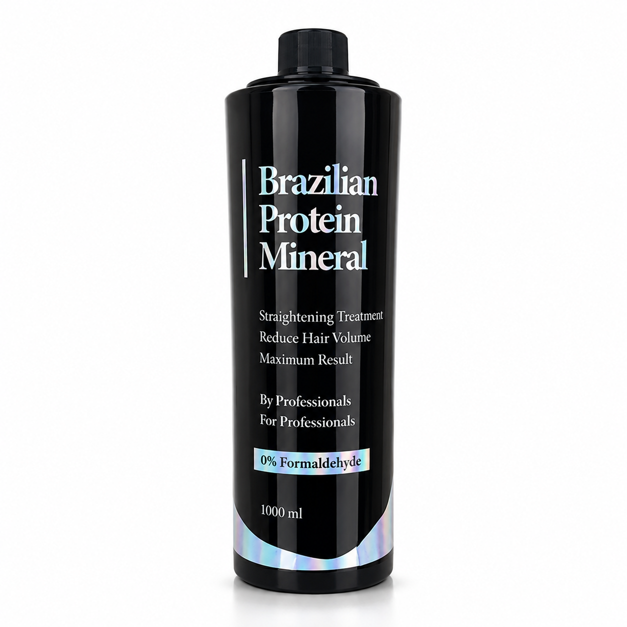 בקבוק החלקה "Brazilian Protein Mineral" על רקע לבן
