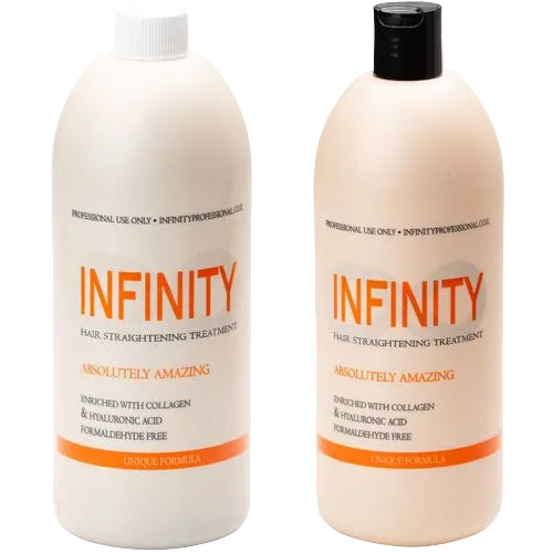 שני בקבוקי החלקה "אינפיניטי" על רקע לבן