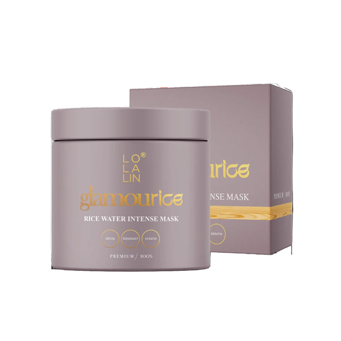 מסכה לשיער משקמת ממי אורז "לולה לין" על רקע לבן