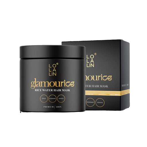 מסכה לשיער ממי אורז "לולה לין" על רקע לבן