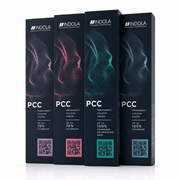 ארבעת האריזות של הצבע לשיער אינדולה PCC על רקע לבן
