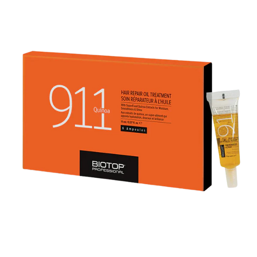 אמפולות לשיקום השיער סדרת קינואה 911 מארז 6 יחידות ביוטופ - BIOTOP