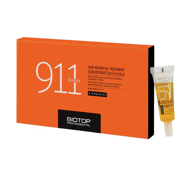 אמפולות לשיקום השיער סדרת קינואה 911 מארז 6 יחידות ביוטופ - BIOTOP