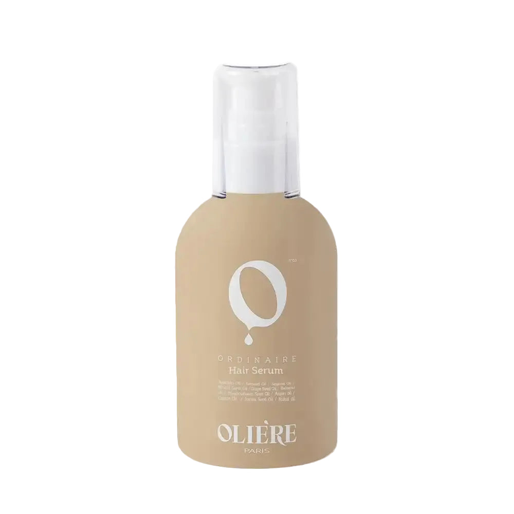 בקבוק סרום לכל סוגי השיער "OLIERE" על רקע לבן