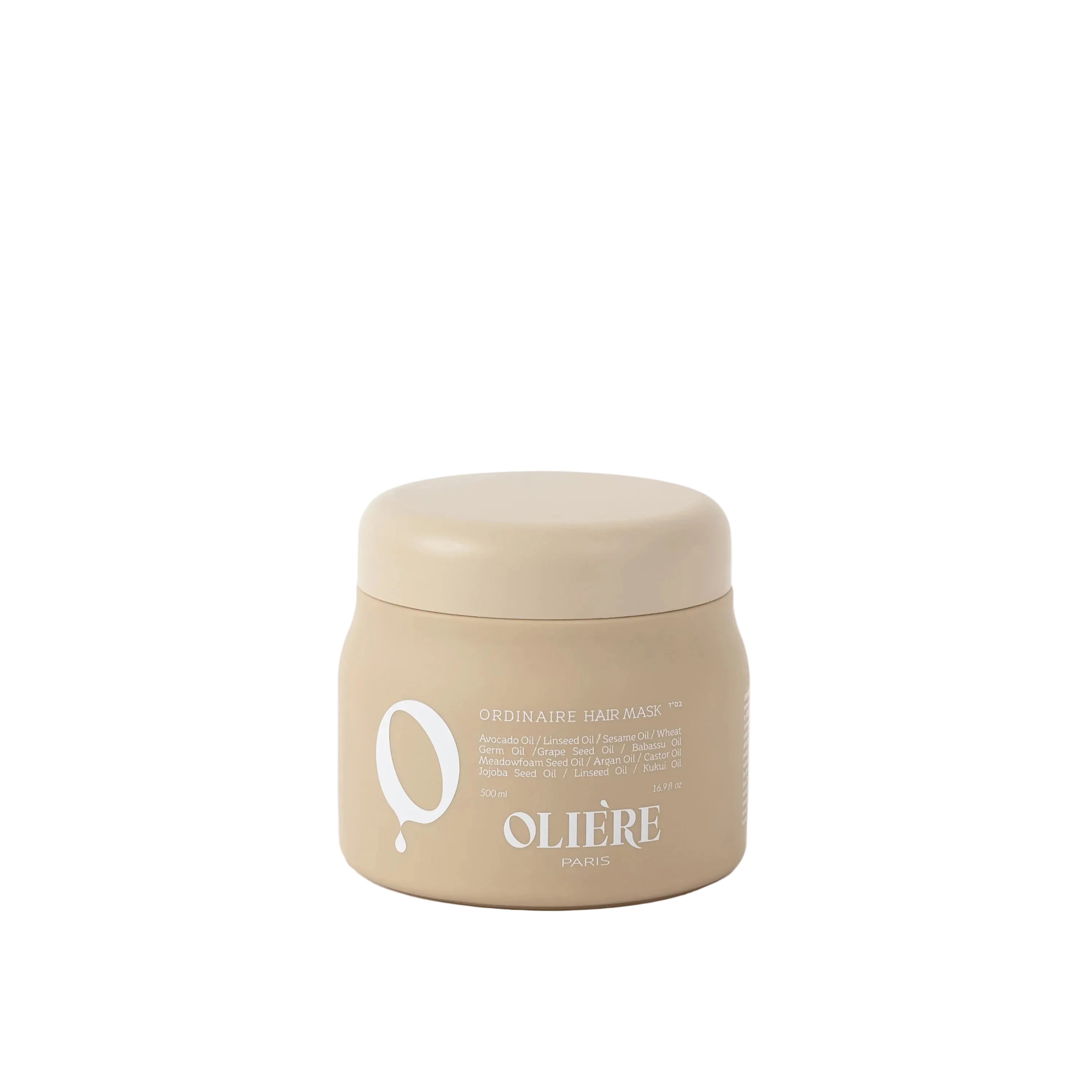 מסיכה לכל סוגי השיער "OLIERE" על רקע לבן