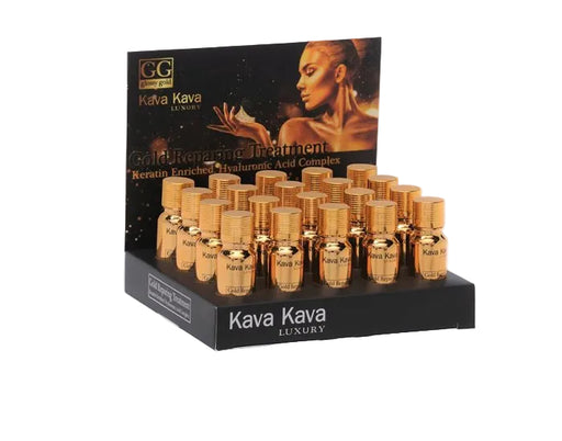 אמפולת זהב לטיפול עמוק מועשרת בחומצה היאלרונית "קווה קווה" על רקע לבן