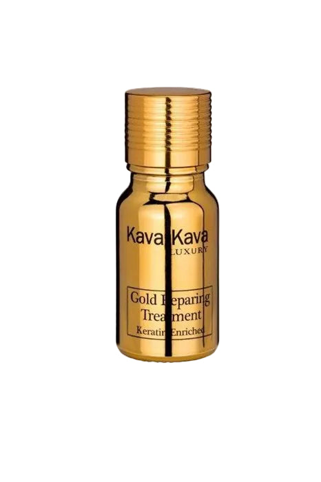 אמפולת זהב לטיפול עמוק מועשרת בחומצה היאלרונית "קווה קווה" על רקע לבן