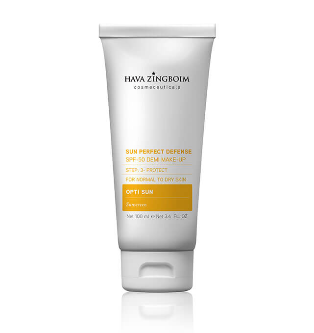 סאן פרפקט דיפנס דמי מייק אפ (מכיל מייק אפ עדין) SPF50 - 100 מ"ל חווה זינגבוים - HAVA ZINGBOIM