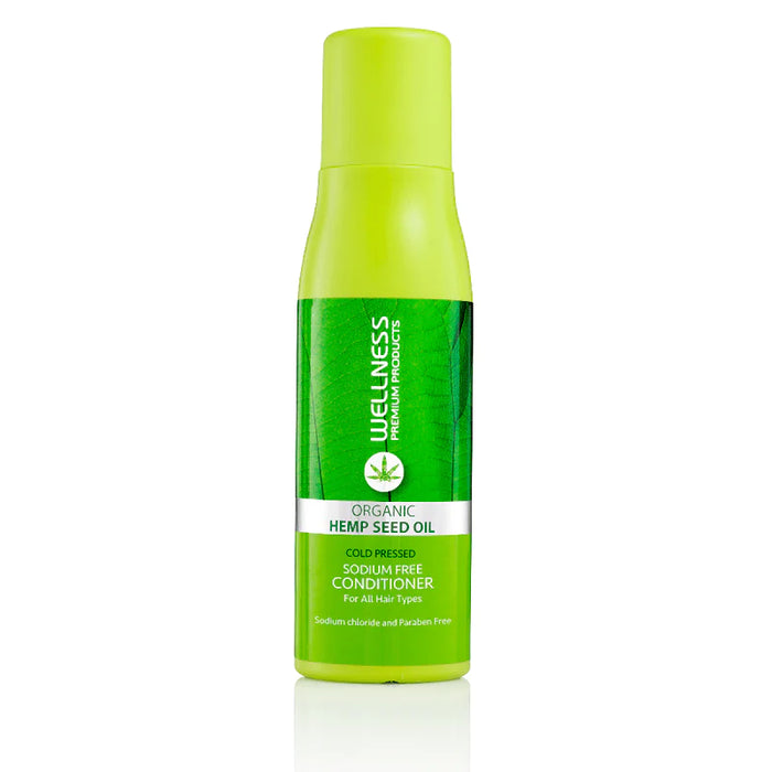 מרכך גולד שמן עם שמן זרעי קאנביס ללא מלחים לכל סוגי השיער ובמיוחד לשיער יבש 500 מ"ל-וולנס Wellness