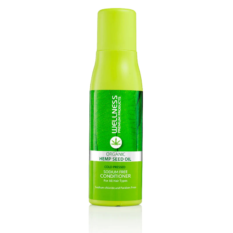 מרכך גולד שמן עם שמן זרעי קאנביס ללא מלחים לכל סוגי השיער ובמיוחד לשיער יבש 500 מ"ל-וולנס Wellness