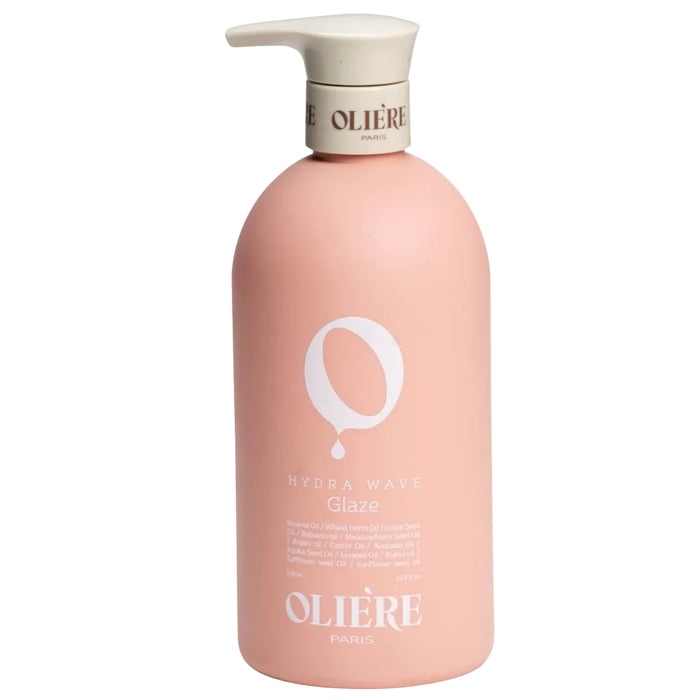 בקבוק ורוד גלייז לשיער מתולתל "OLIERE" על רקע לבן