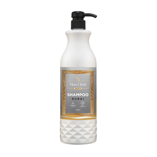 שמפו לשיקום אינטנסיבי וחיזוק השיער מסדרת "דובאי מון שרי" על רקע לבן