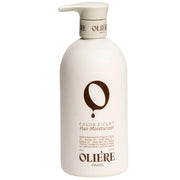בקבוק לבן קרם לחות לשיער צבוע "OLIERE" על רקע לבן
